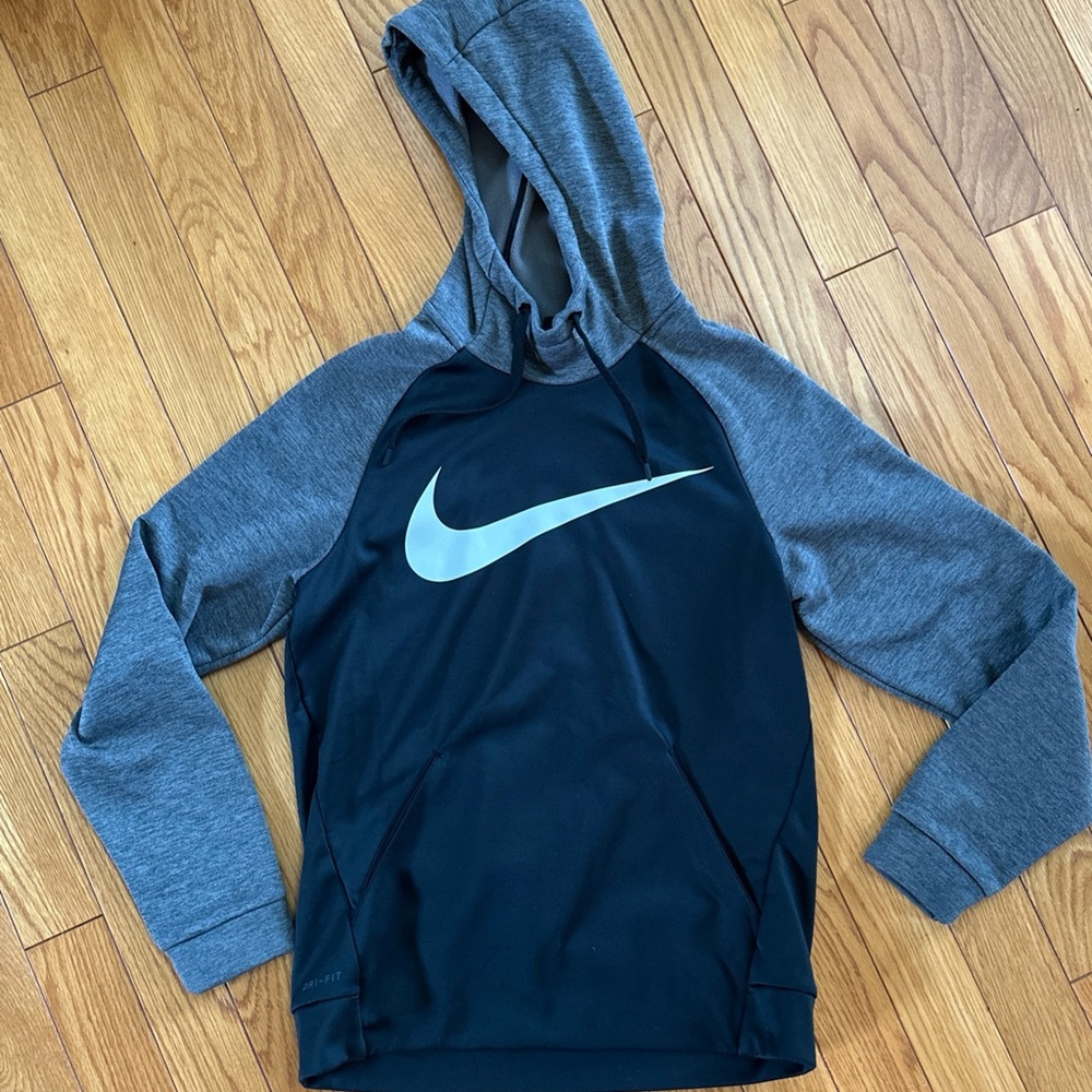 Nike Dri-FIT Black and Gray Hooded Sweatshirt
